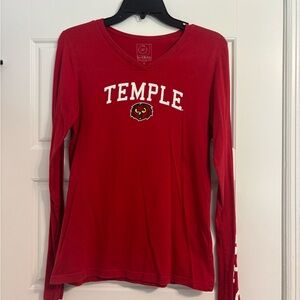 Temple Red Long Sleeve Women's Top